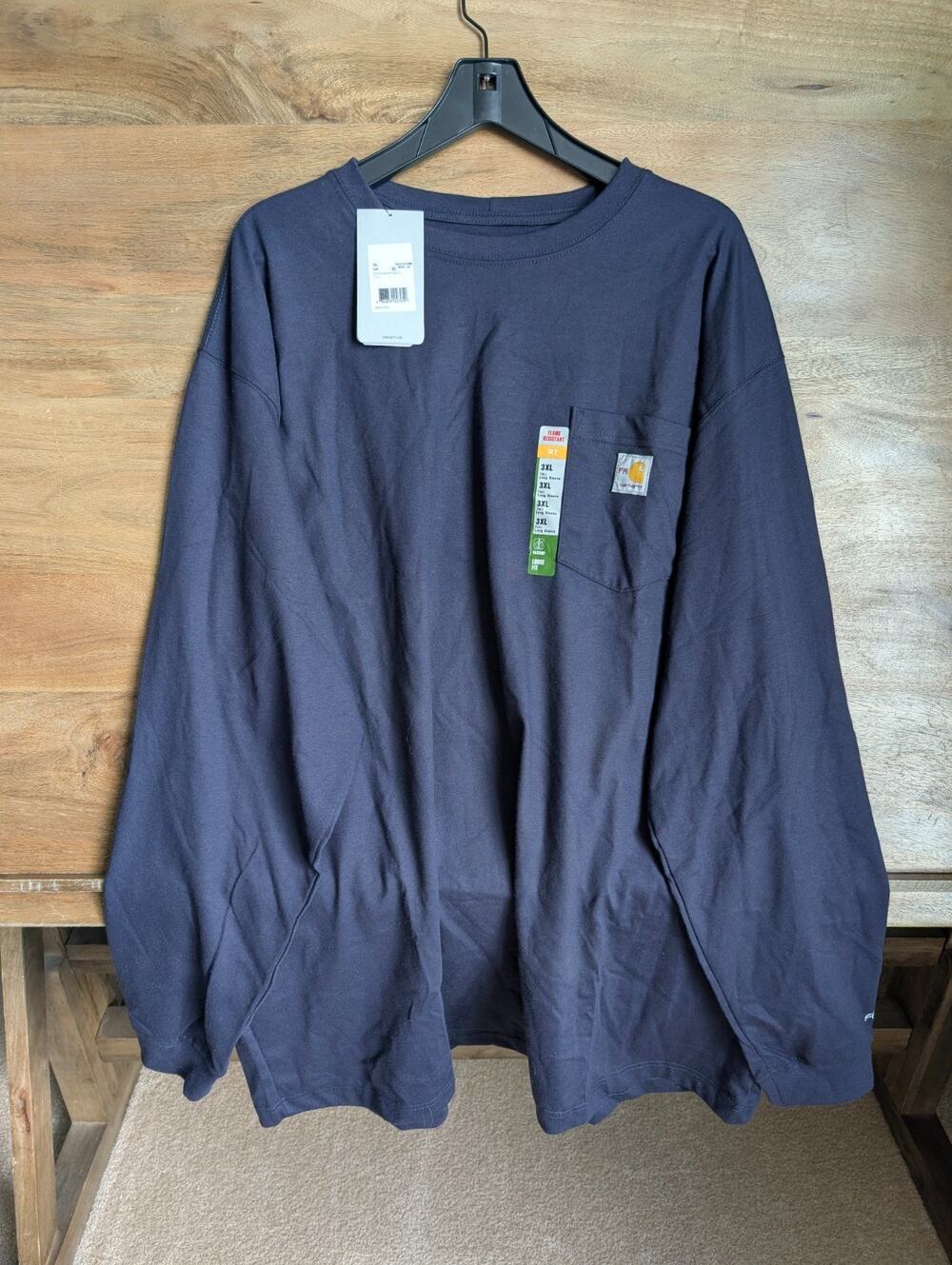 Carhartt FR Force 100235 Shirt Mens 3XL Tall Navy Long Sleeve T-Shirt NWT